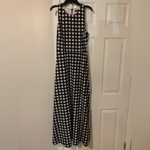 Banana Republic Black and White Gingham Jumpsuit